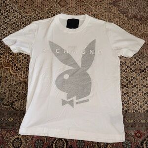 John Richmond x PlayBoy White Tee with Gray playboy
